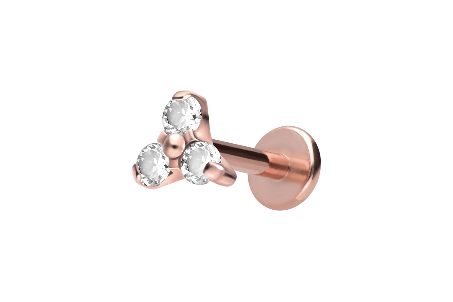 Titan Labret Piercing mit Innengewinde KRISTALLBLUME